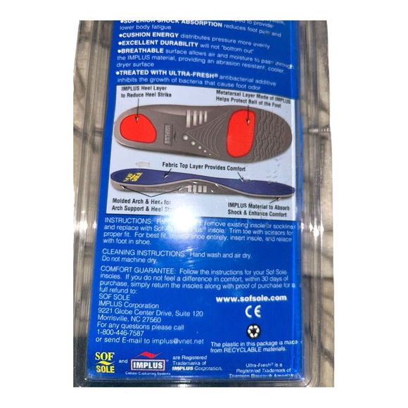 Sof Sole Athletic “new balance” Full Length Shoe Insoles-Men’s 13-14 New USA - Picture 3 of 8